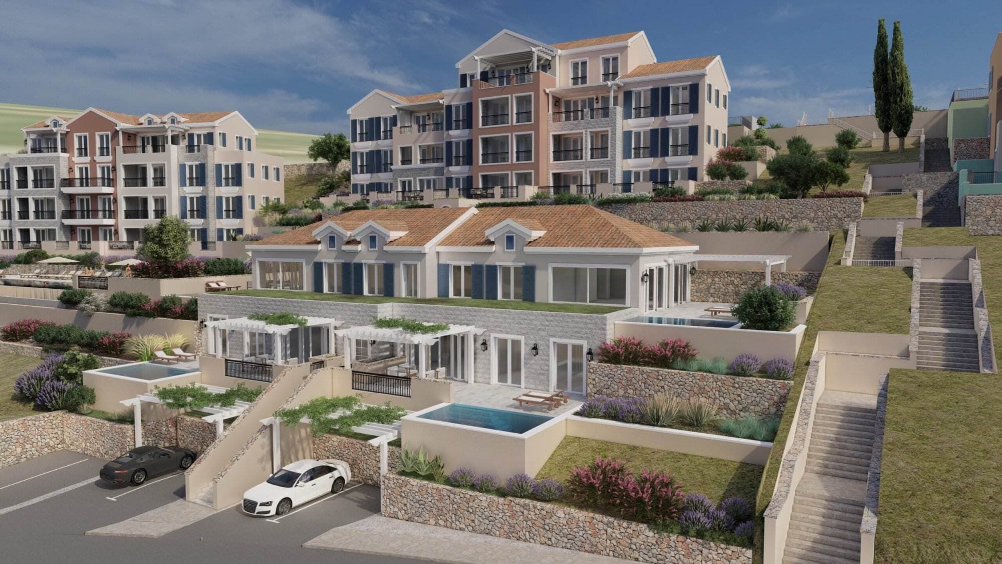 Two-bedroom apartment at Jasmin building, Marina Village Lustica Bay