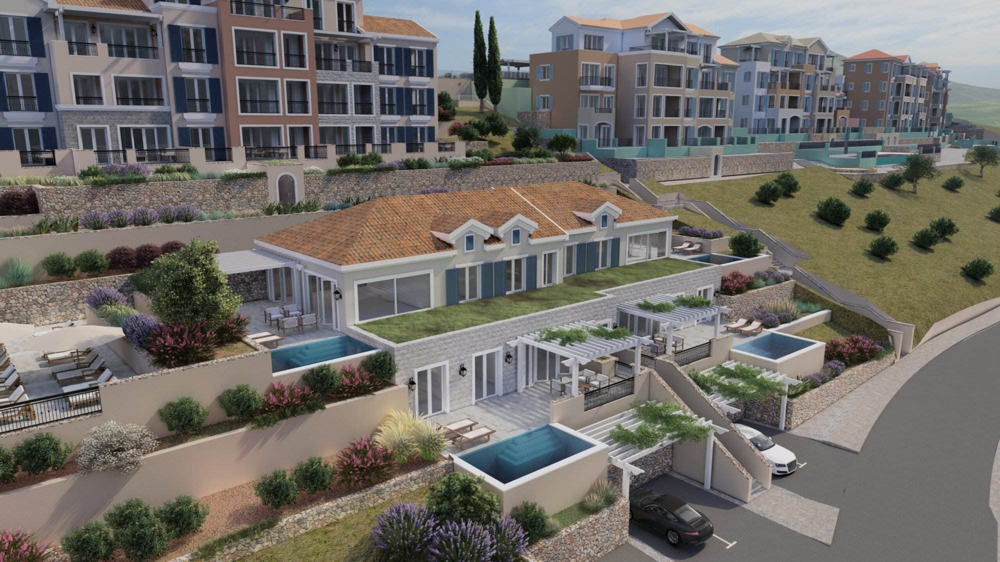 Two-bedroom apartment at Jasmin building, Marina Village Lustica Bay