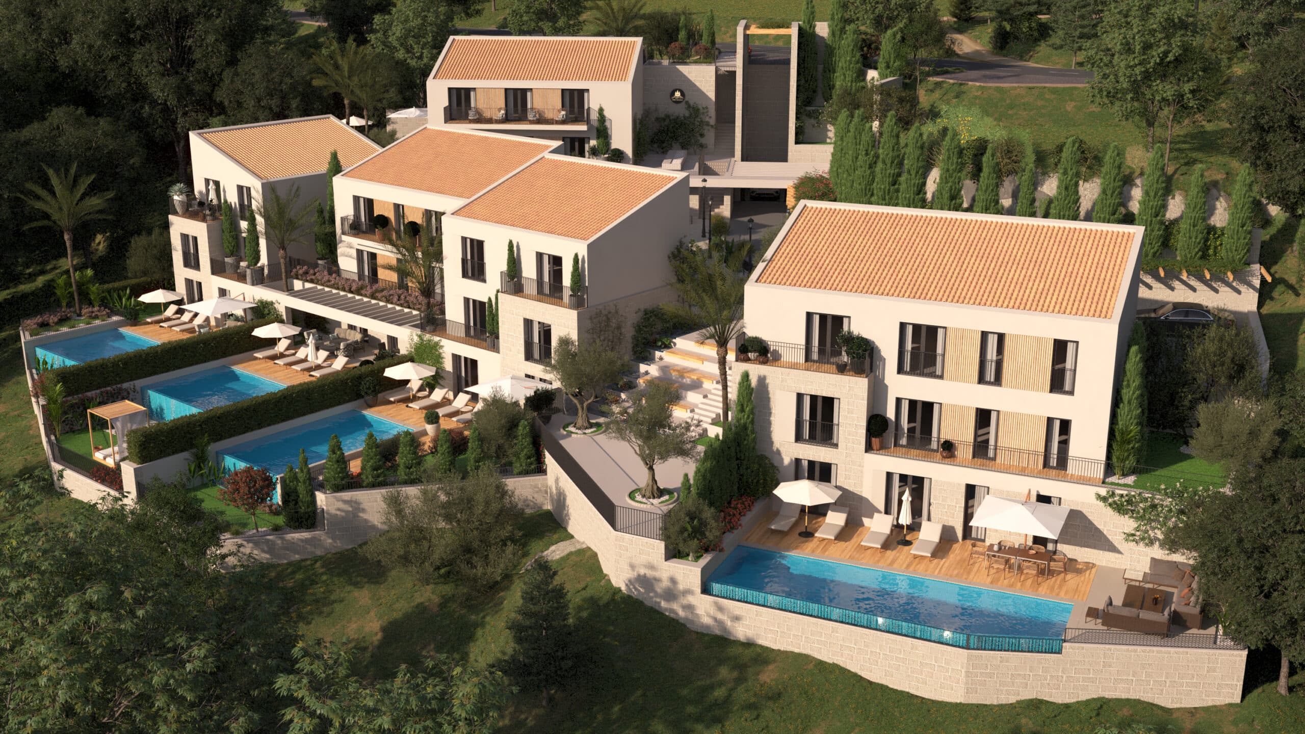 Villa at the stunning, green, private resort in Budva